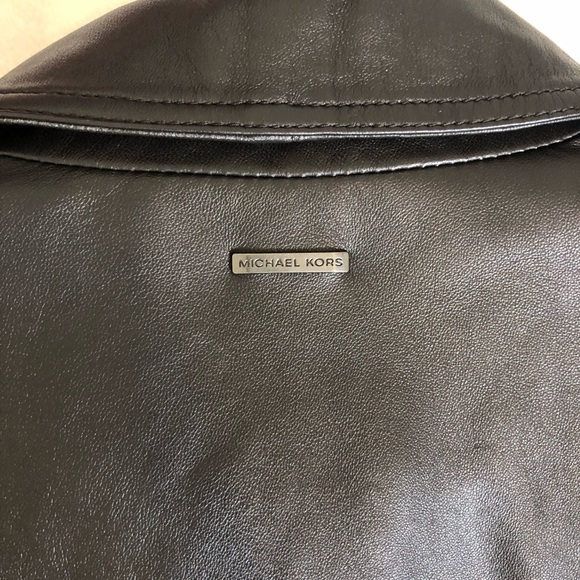 Men’s Michael Kors Leather Jacket Size Small Color Espresso - Picture 5 of 7